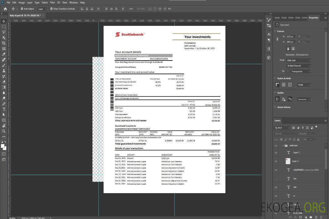 Chili Relevé bancaire de la Banque Scotia, modèle facile à remplir au format Excel et PDF template